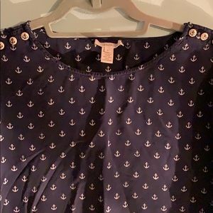 J.Crew Nautical Silk Blouse